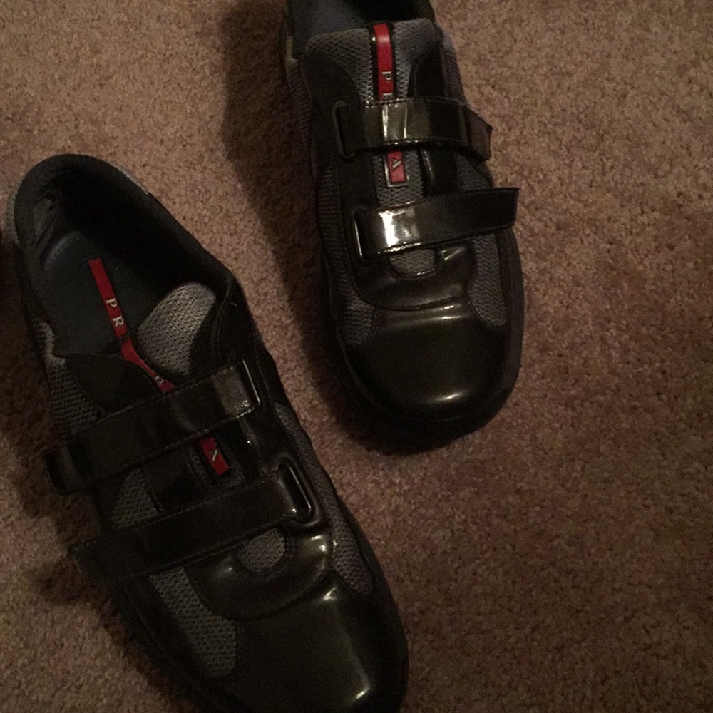 Patent leather prada sneakers